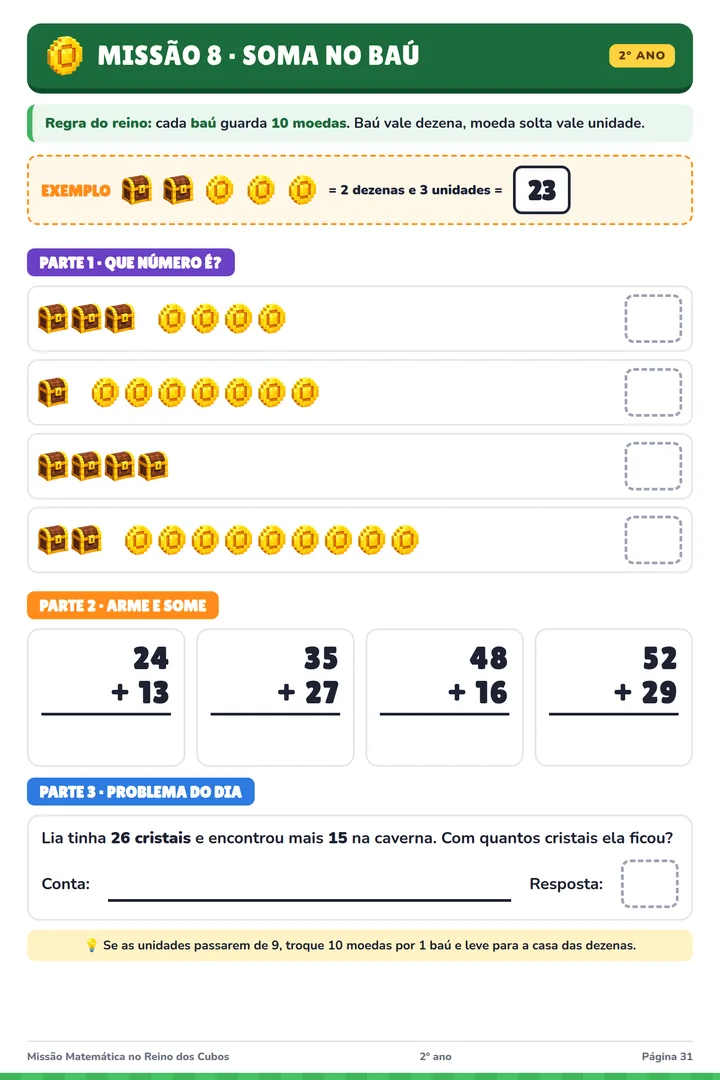 Atividade do 2º ano: adição com dezenas